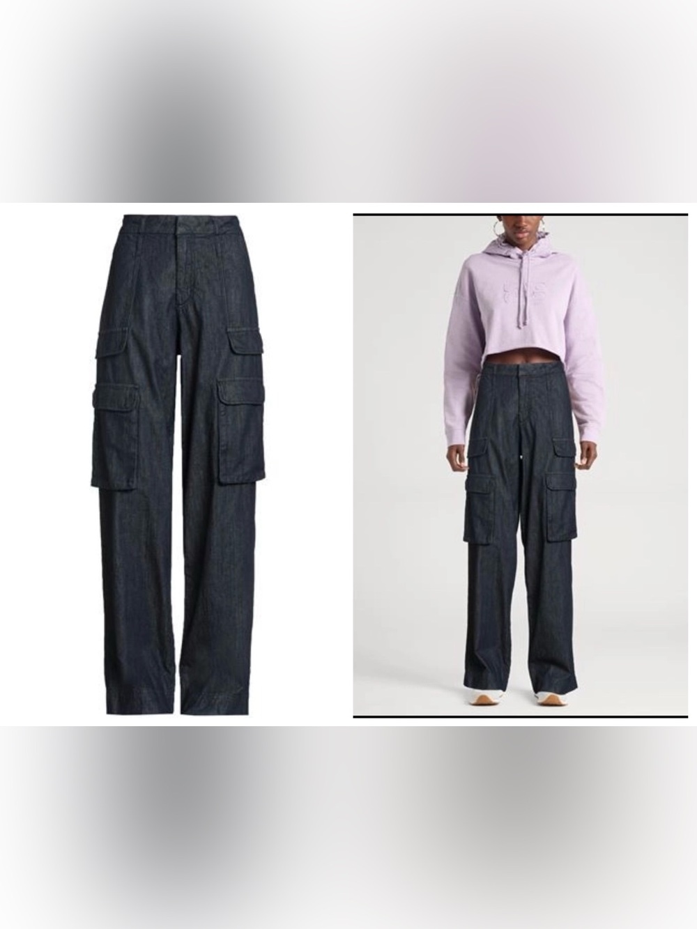 Frame Denim Indigo High-Rise Jeans with Hook Closure